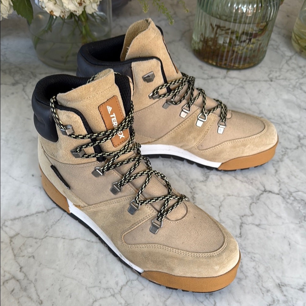 Adidas Tan and Black Sneakers with Ankle Support